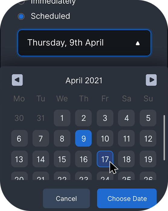 Schedule software updates